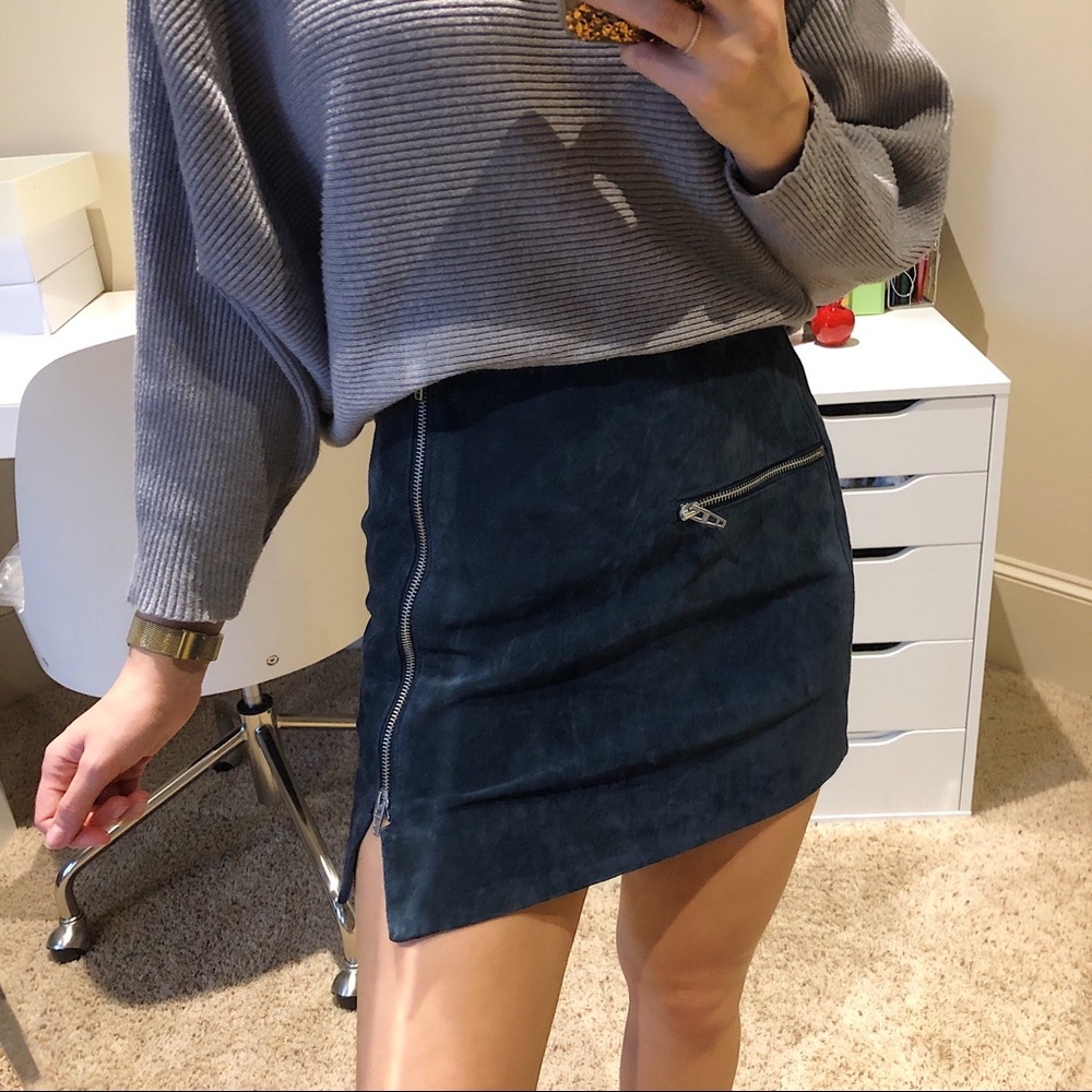 ❗️TAKING BEST OFFER Blank NYC Blue Suede Skirt